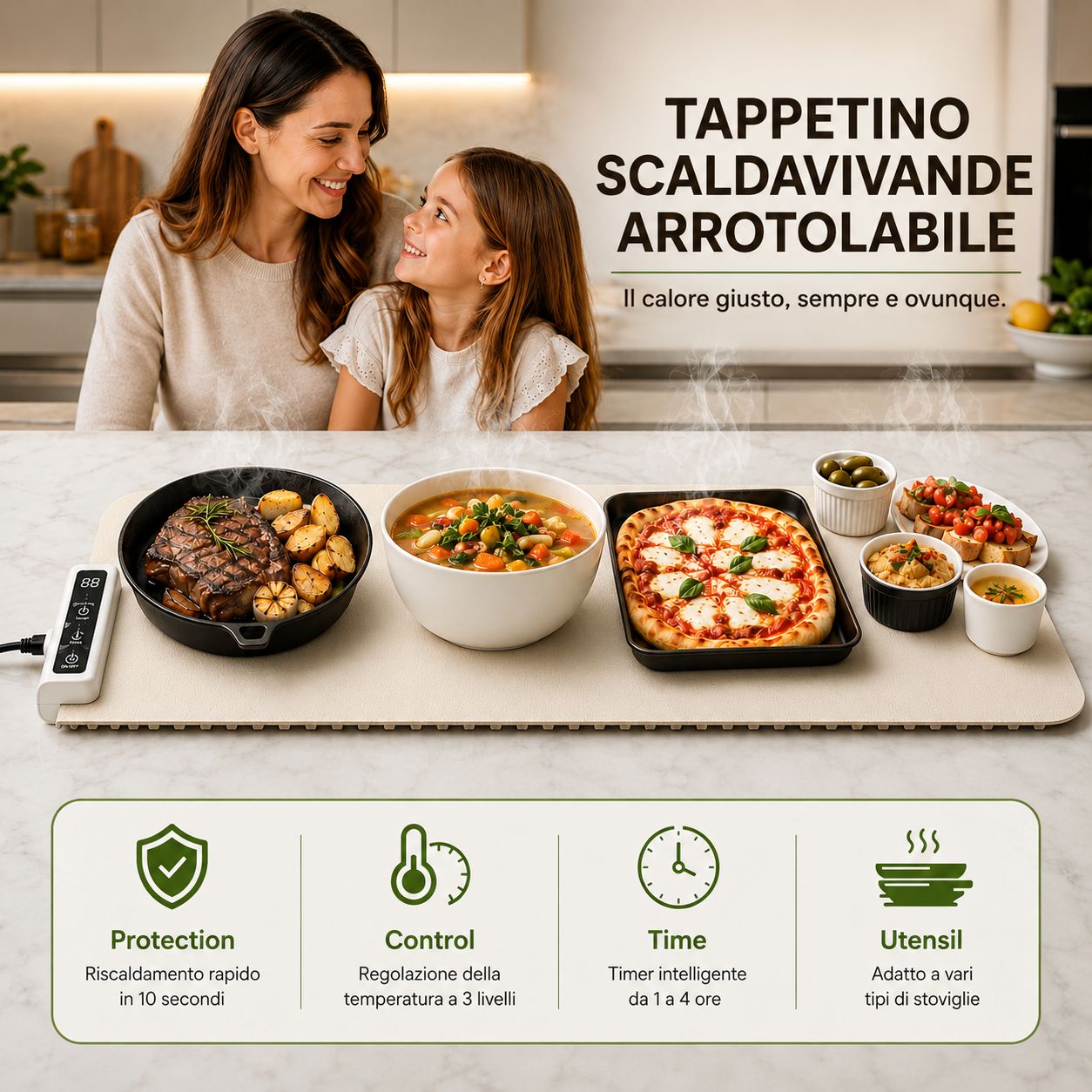 Novità in Casa - Tappetino Scaldavivande Arrotolabile